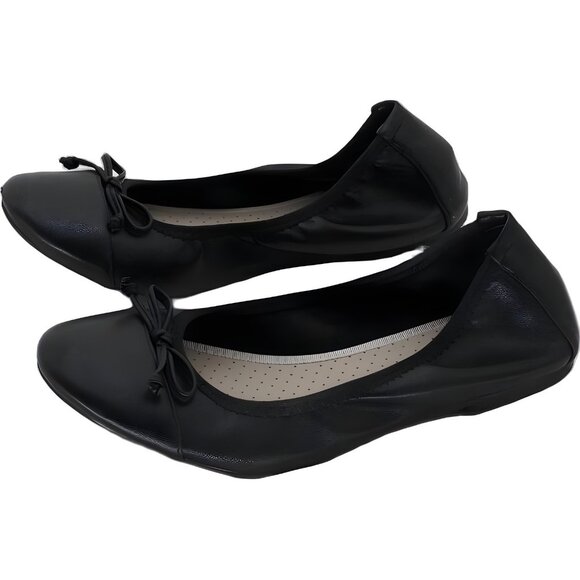 White Mountain Sunnyside II Ballet Flats Black Smooth Women US 6.5M - Picture 2 of 6